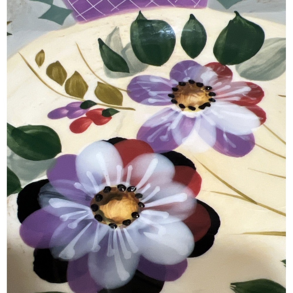 2 Gibson Elite Salad/Dinner Plate Wildflower Whisper Ceramic 8" Hand Painted - Picture 5 of 11